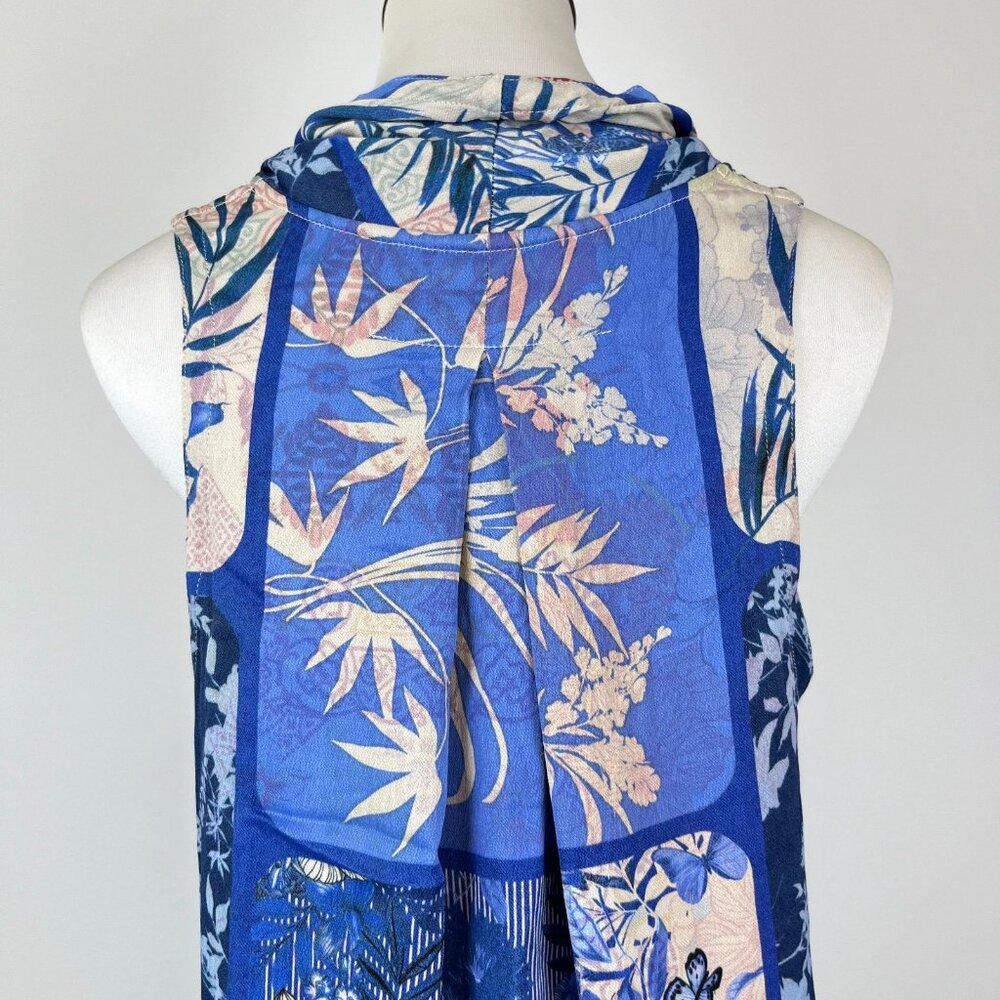 NWOT Johnny Was Anya Vest Floral Blue Open Front Hobo Chic Kimono Size S - Picture 6 of 14